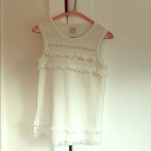 Sweater tank with fringe